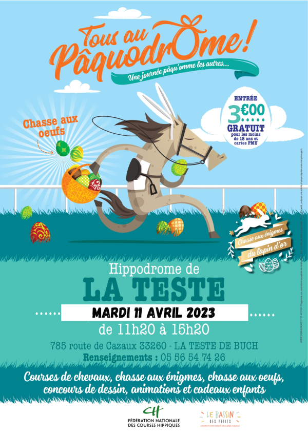 Mardi 11 avril : courses hippiques et animations paquodrome pour les enfants
